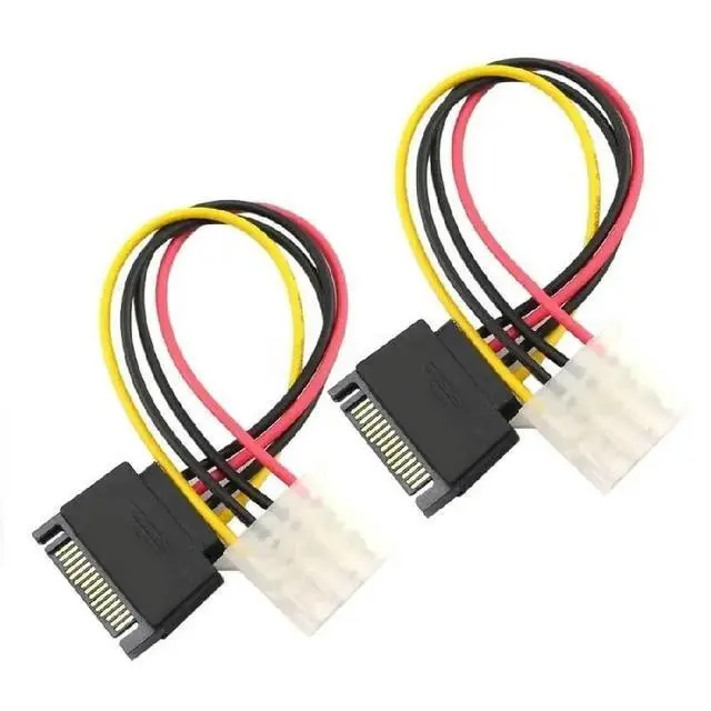 Alt view image 2 of 2 - 18cm 15 Pin Male to IDE Molex 4Pin Adapter for ATA Drives