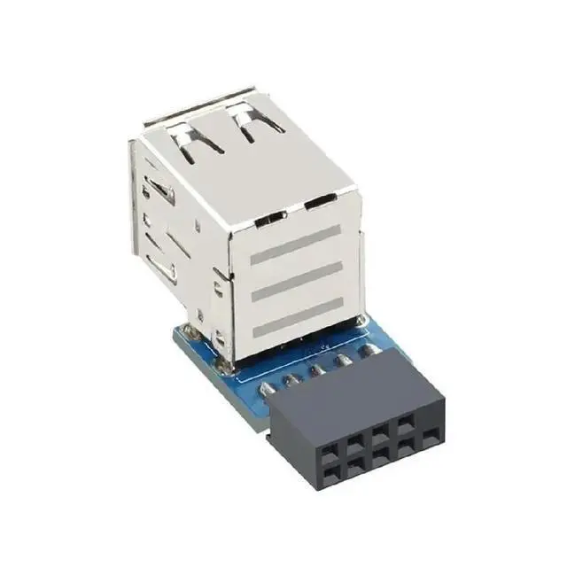Alt view image 2 of 2 - Double USB2.0 to 9Pin Female Header Adapter for Motherboard