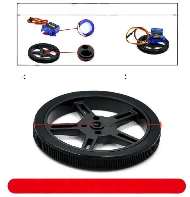 Main image of FOR 5908 Silicone tire compatible robot smart car 360-degree 9G steering SG90 LEGO TT motor
