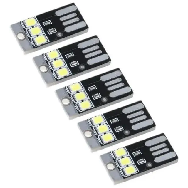Alt view image 2 of 2 - 5Pcs USB LED Lamp Night Light Pocket Card Keychain Light