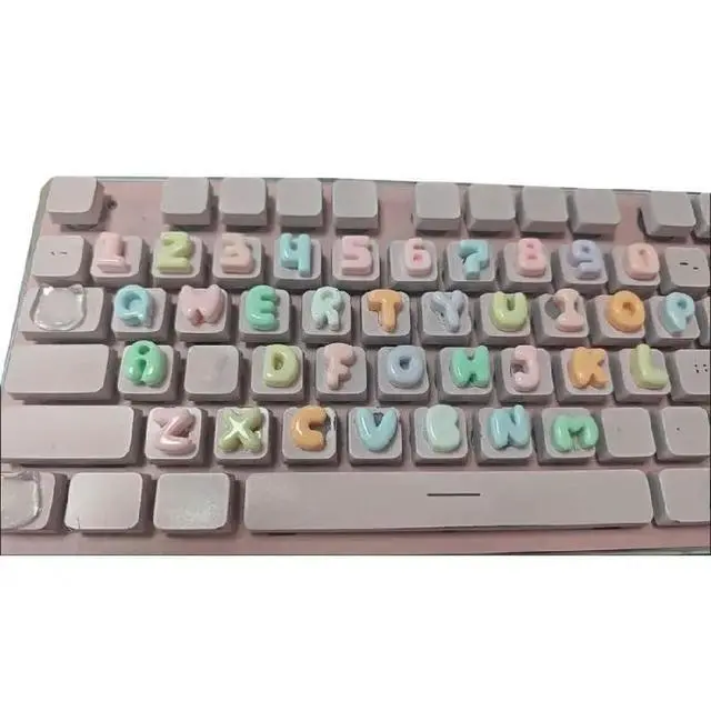 Alt view image 2 of 2 - 1Set Resin Keyboard Stickers 26 Letter 10 Digit for Wrist