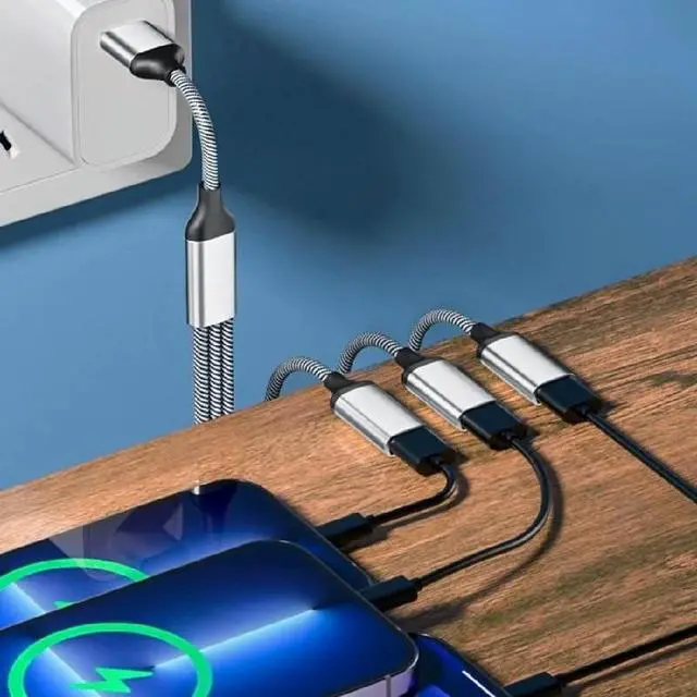 Alt view image 2 of 2 - USB C Male to 3 USB C Female Splitter Charging Data