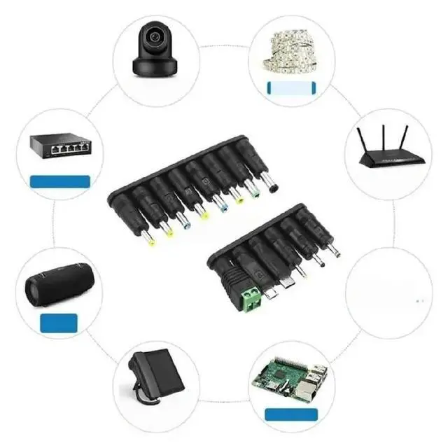 Alt view image 2 of 2 - USB to DC5V Power Cable 14 Adapter Plugs 5.5x2.1mm