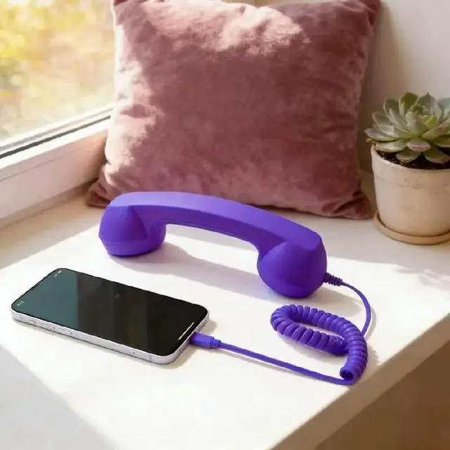 Alt view image 2 of 2 - Plastic Retro Telephone Headset Microphone Speaker