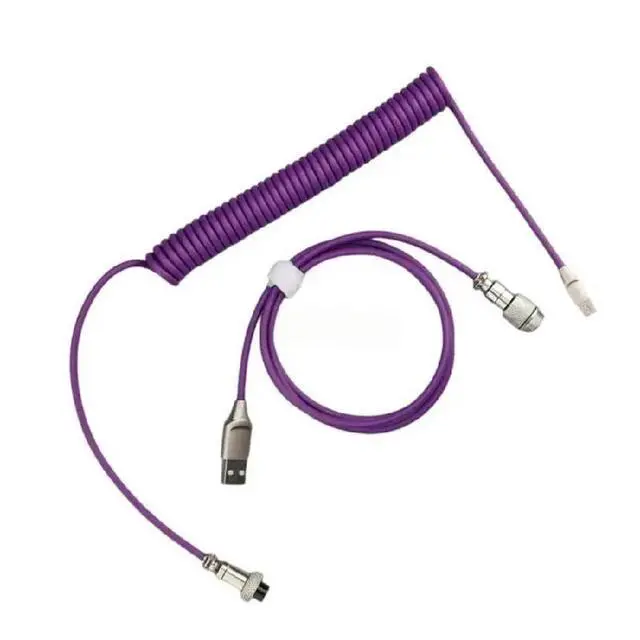 Alt view image 2 of 2 - Coiled Mechanical Keyboard Cable USB C to USB A