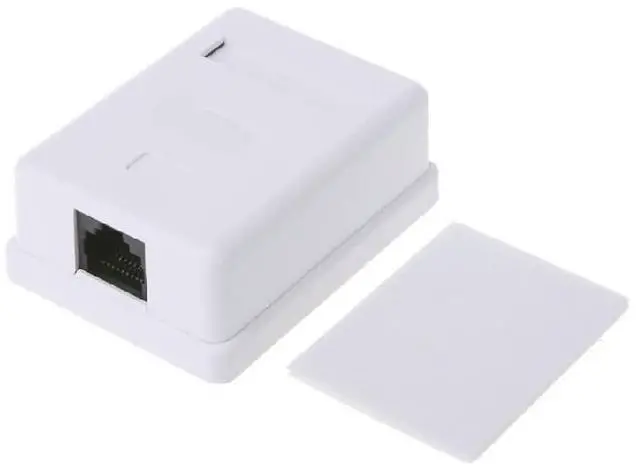 Alt view image 2 of 2 - RJ45 UTP Single Port Desktop Mount Box Jack Adapter