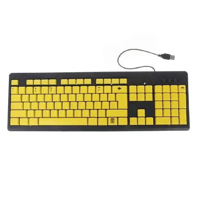 Alt view image 2 of 2 - USB Keyboard Large Yellow Letters Full Size Learn