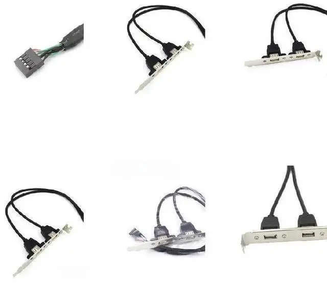 Main image of 2 USB Motherboard Rear Panel to 9Pin Adapter