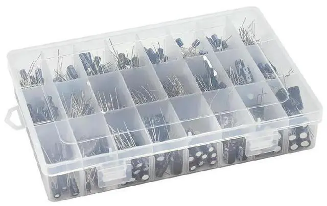 Main image of FOR 500Pcs/lot 0.1UF-1000UF 24Values Aluminum 16-50V Mix Electrolytic Capacitor Assorted Kit And Storage Box