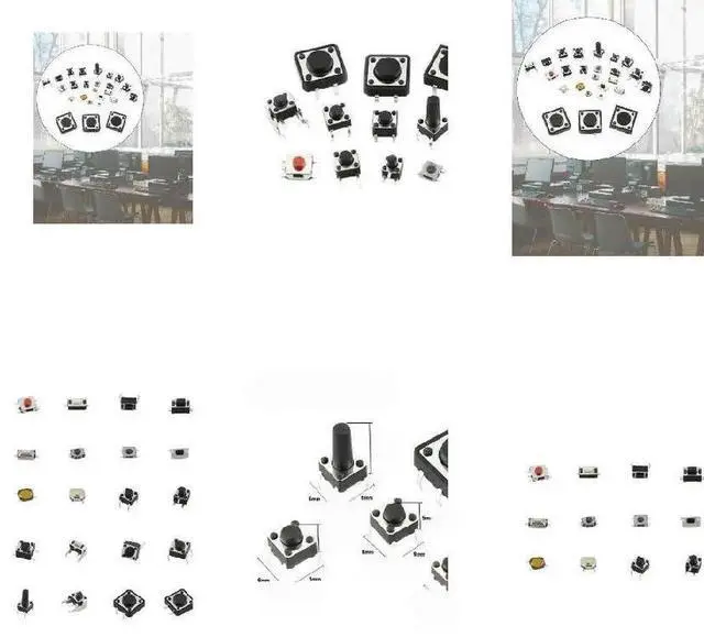 Main image of 125Pcs Micro Switch Push Buttons Assortment DIY Kit