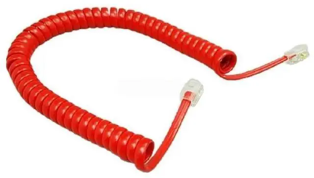 Main image of Coiled Phone Handset Cable RJ9 4P4C 6 Feet