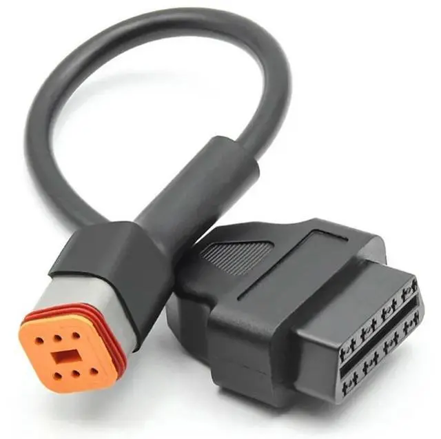 Main image of FOR Motorcycle 6Pin 4Pin To 16 Pin OBD2 Adapter Diagnostic Cable Extension Cable OBDII Fault For
