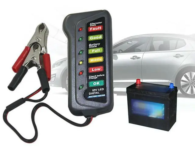 Main image of FOR Mini 12V Car Tester Digital Alternator Tester with 6 LED Lights Display Car Diagnostic Tool Auto Tester Analyzer