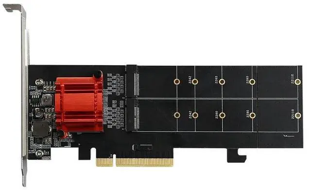 Main image of PCIe 3.1 x8 ASM1812 to 2 port M.2 NVMe SSD Adapter expansion card Dual mkey nvme to pci-e converter