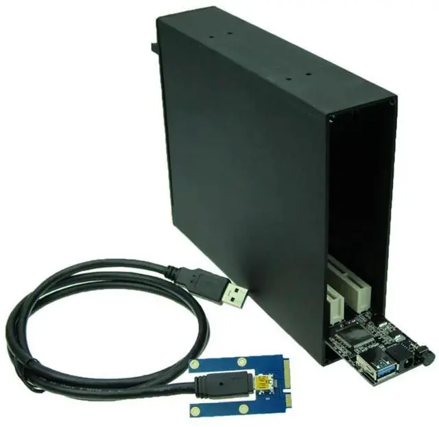 Main image of Mini PCIe to Dual PCI Bus Slot Adapter with case enclosure