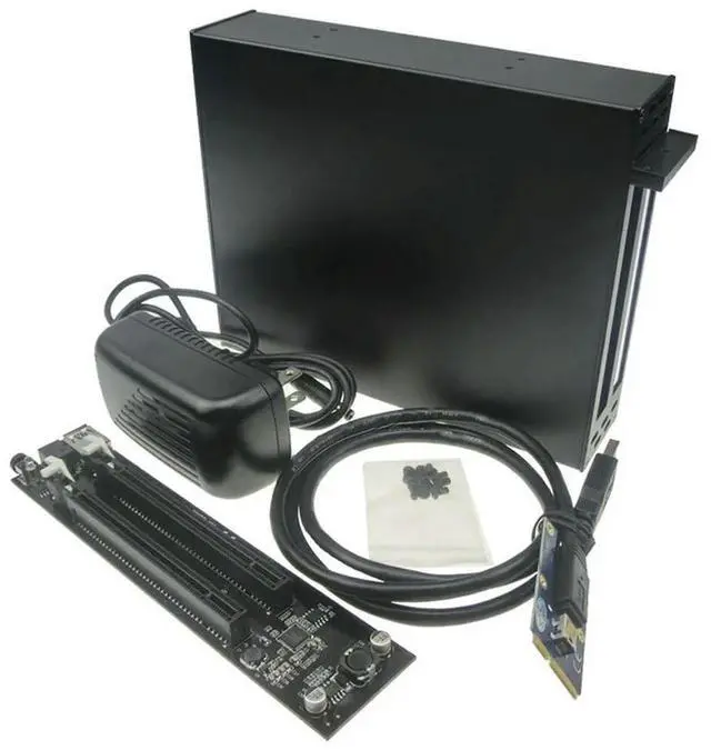 Main image of Mini PCIe to Dual PCIE 2 Ports 16x pci-e Bus Slot Adapter with case enclosure