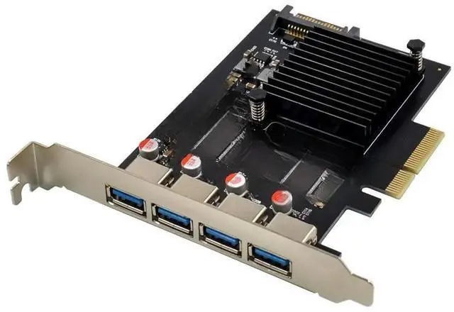 Main image of PCI-E PCI Express 4X To USB 3.1 Gen 2 (10 Gbps) 4 Port Type A Expansion Card ASM3142 Chip / 40gbps transfer