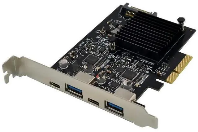 Main image of PCI-E PCI Express 4X To 4 USB 3.1 Gen 2 (10 Gbps) 2 Port Type C 2 Port Type A Expansion Card ASM3142 Chip / 40Gbps