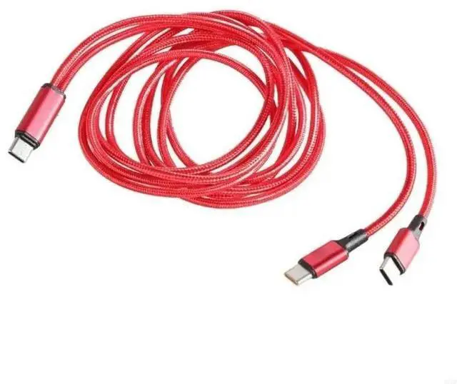 Main image of FOR Fast Speed Braided USB C to 2 USB C Fast Charging Data Splitter Cable for Multiple Devices