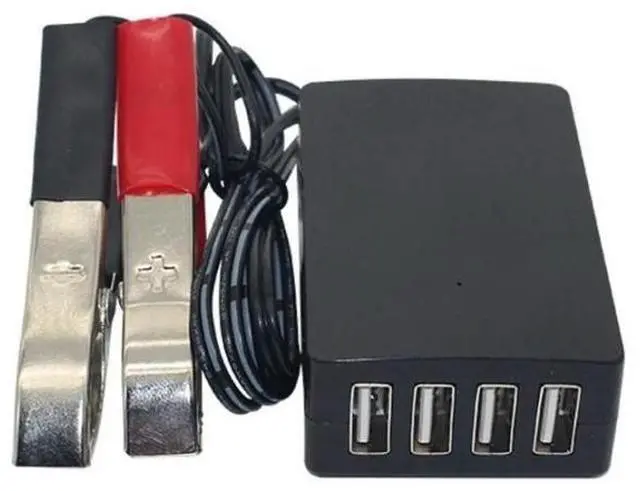Main image of FOR 4USB Port Power Adapter with Clip 12V 24V to 5V 8A for Charging Cell Ph Emergency USB Power High Efficiency