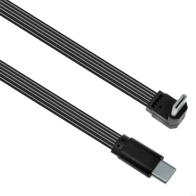 Main image of FOR USB C 90 Degree Charging Cable Flat Silic Construction 45W PD 480Mbps Data Transfer For Compact Camera Setups Mobile
