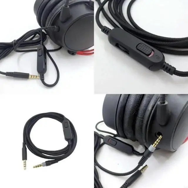 Alt view image 2 of 2 - FOR Headph Cable with Inline Mute Control Wire for Cloud Mix and for Alpha Headset Wear-resistant Detachable Cable