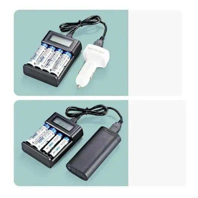 Alt view image 2 of 2 - FOR 4 Slot AA LR03 for NiMh Rechargeable with LCD Display Intelligent