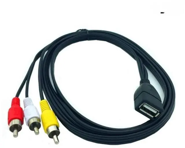 Main image of FOR USB A Female to 3RCA RGB Male Video Composite Adapter Converter Cable Cord Component 3RCA Cable