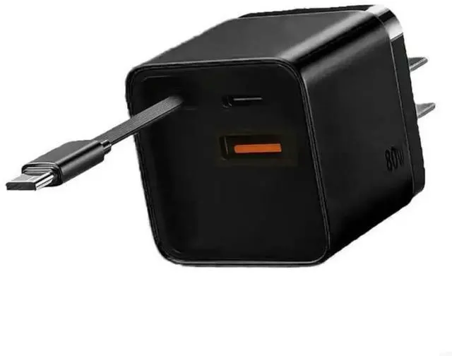 Main image of FOR 3 in 1 80W Fast Charging Adapter With Retractable USB C Cable PD80W For Multiple Devices