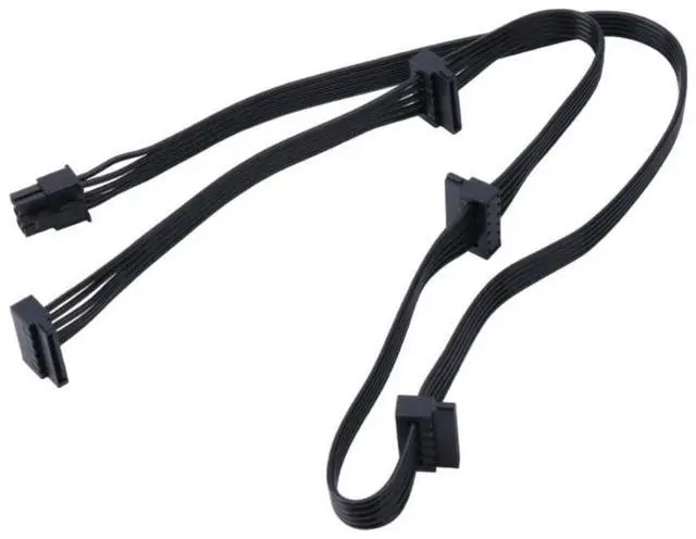 Main image of FOR Power Modular Cable 6 To Elbow Black Flat Cable PCIE 6P Module Cable for RM550x RM650x RM750x RM850x RM1000x