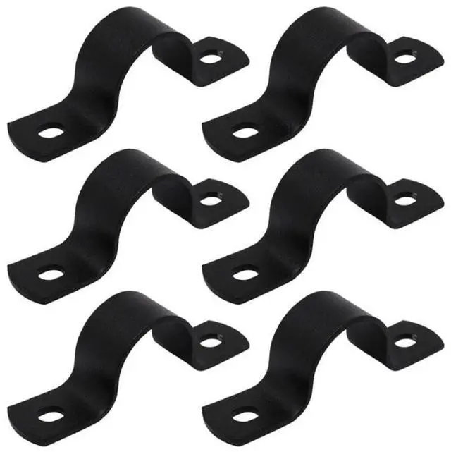 Main image of 6Pcs 3/4in Black U-Clamps Pipe Brackets