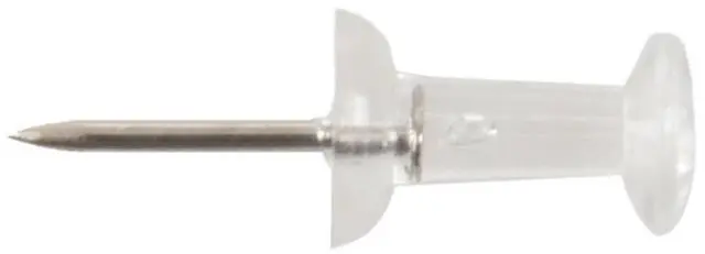 Main image of 100Pcs 3/8in Clear Color Push Pins