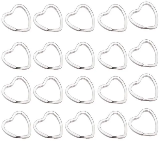 Main image of 20Pcs Heart-Shaped Split Key Rings