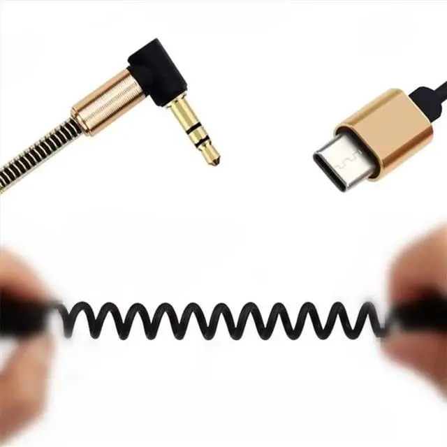 Main image of Coiled USB C to 3.5mm Extension Cable