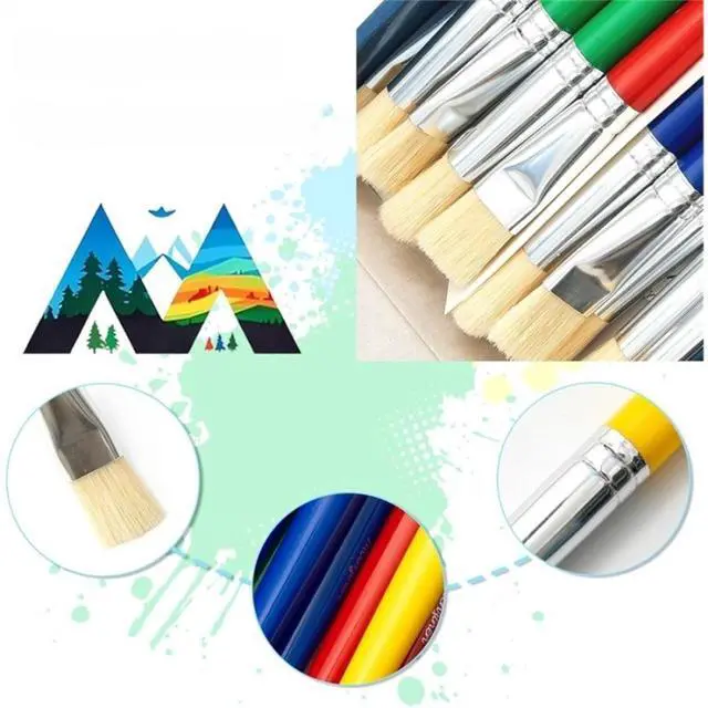 Main image of 16Pcs Large Round/Flat Paint Brushes