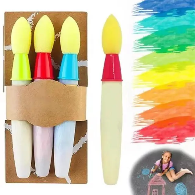 Main image of Washable Sidewalk Chalk Paint Brush Set