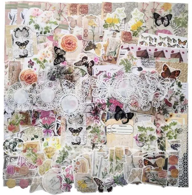 Main image of 260Pcs Vintage Scrapbook Sticker Set