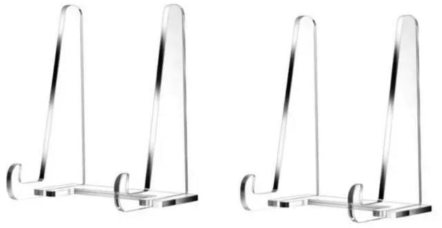 Main image of Clear Acrylic Square Plate Stand 2Pack