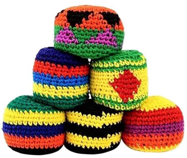 Main image of Multi-Color Knitted Crochet Foot Bag