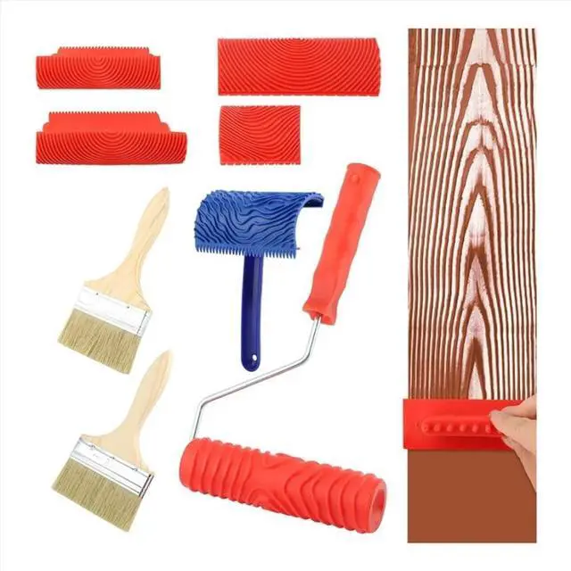 Main image of 8Pcs Wood Grain Paint Texture Tool Set