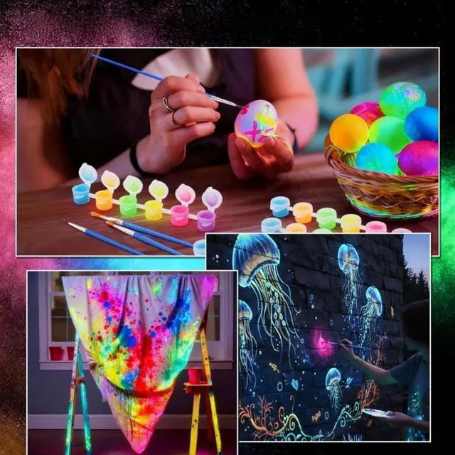 Main image of 24Set Glow Paint Kit + 48 Paint Brushes
