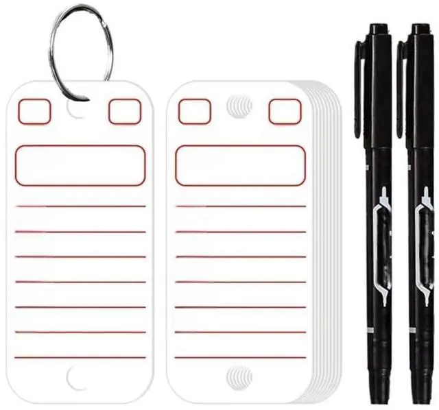 Main image of 200Pcs White PVC Key Tags with Rings