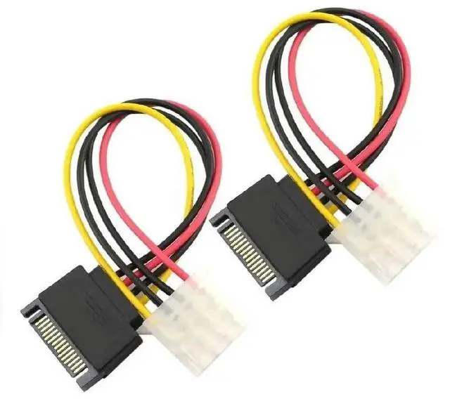 Main image of 18cm 15 Pin Male to IDE Molex 4Pin Adapter for ATA Drives