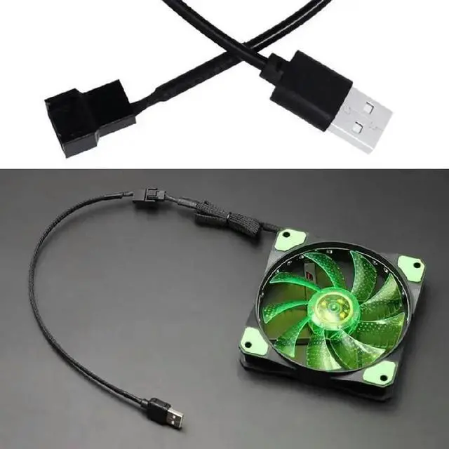 Main image of 4Pin Female to USB Male Adapter for Case Fan Power