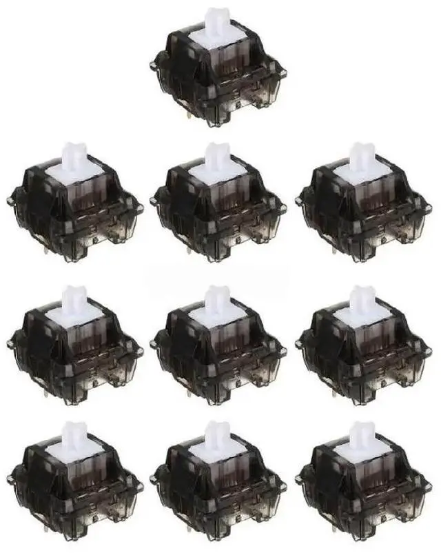 Main image of Pre Lubed Smoky White Switches Actuation Clear