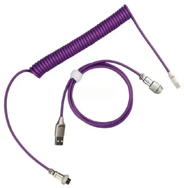Main image of Coiled Mechanical Keyboard Cable USB C to USB A