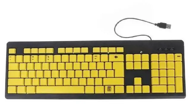 Main image of USB Keyboard Large Yellow Letters Full Size Learn