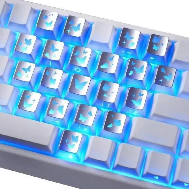 Alt view image 2 of 2 - 21Keys Keycaps Butterfly Heart Light Transmission