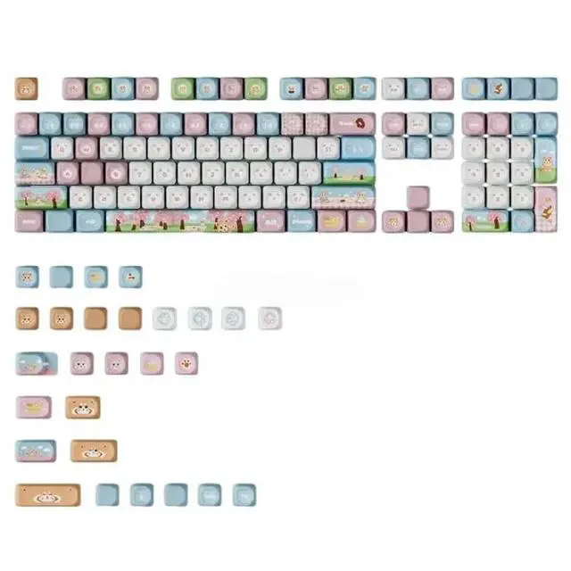Alt view image 2 of 2 - 135Keys Panda Keycaps Dye Sublimation OQO Profile