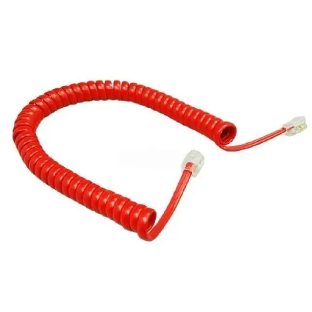 Alt view image 2 of 2 - Coiled Phone Handset Cable RJ9 4P4C 6 Feet